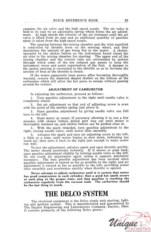 1918 Buick Reference Book Page 29